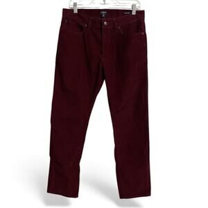 J Crew Pants Men 32x30 Red Burgundy Corduroy Flex Straight Leg Chino Casual